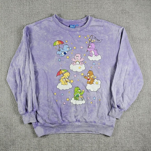 Care Bears Sweaters - Care Bears Women’s Acid Wash Retro Crewneck Fleece Sweatshirt sweater size M